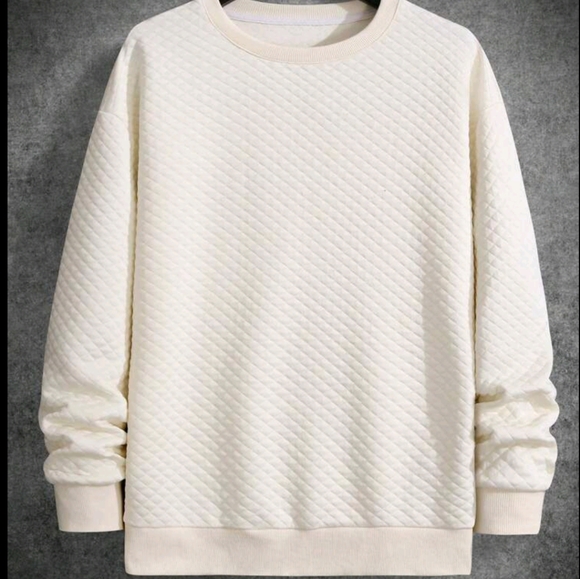 Men's Drop Shoulder Plain Long Sleeve Going Out Casual Sweatshir - Picture 3 of 4